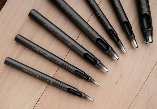 Leather Single Holes Punch Set - Single Punch + Wood Base