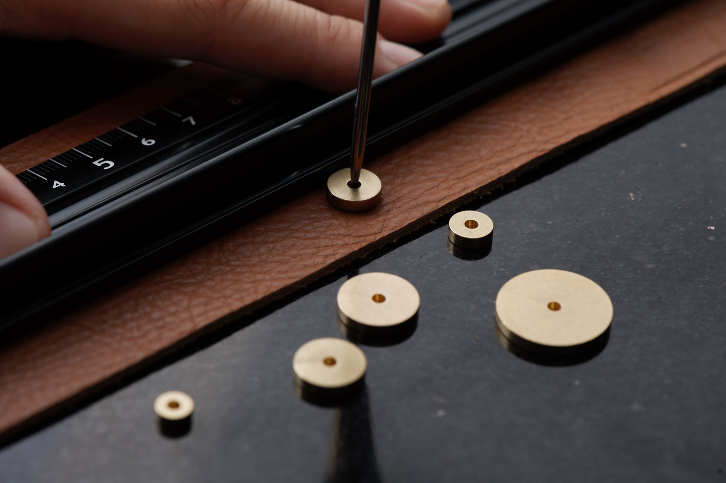 6PCS Stitching Wheel Leather Circular Margins