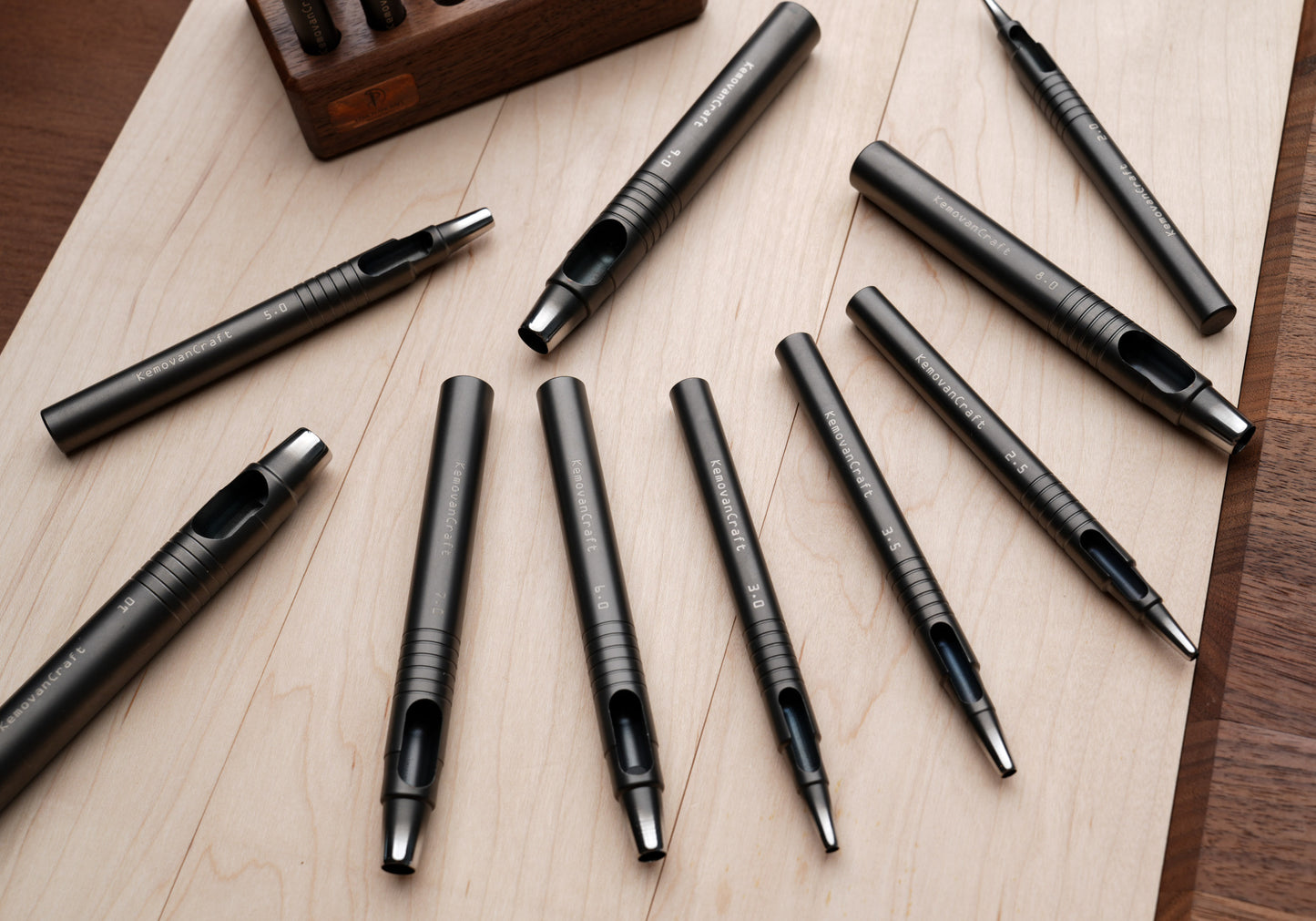 Leather Single Holes Punch Set - Single Punch + Wood Base