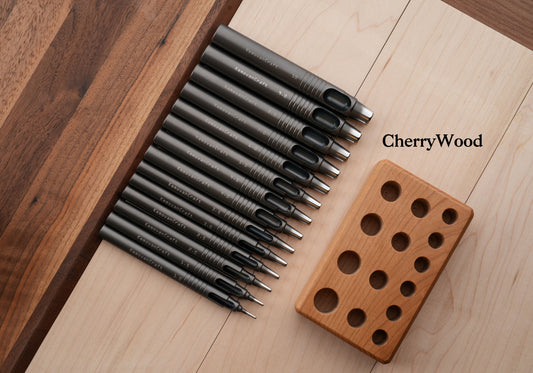 Leather Single Holes Punch Set - Single Punch + Wood Base