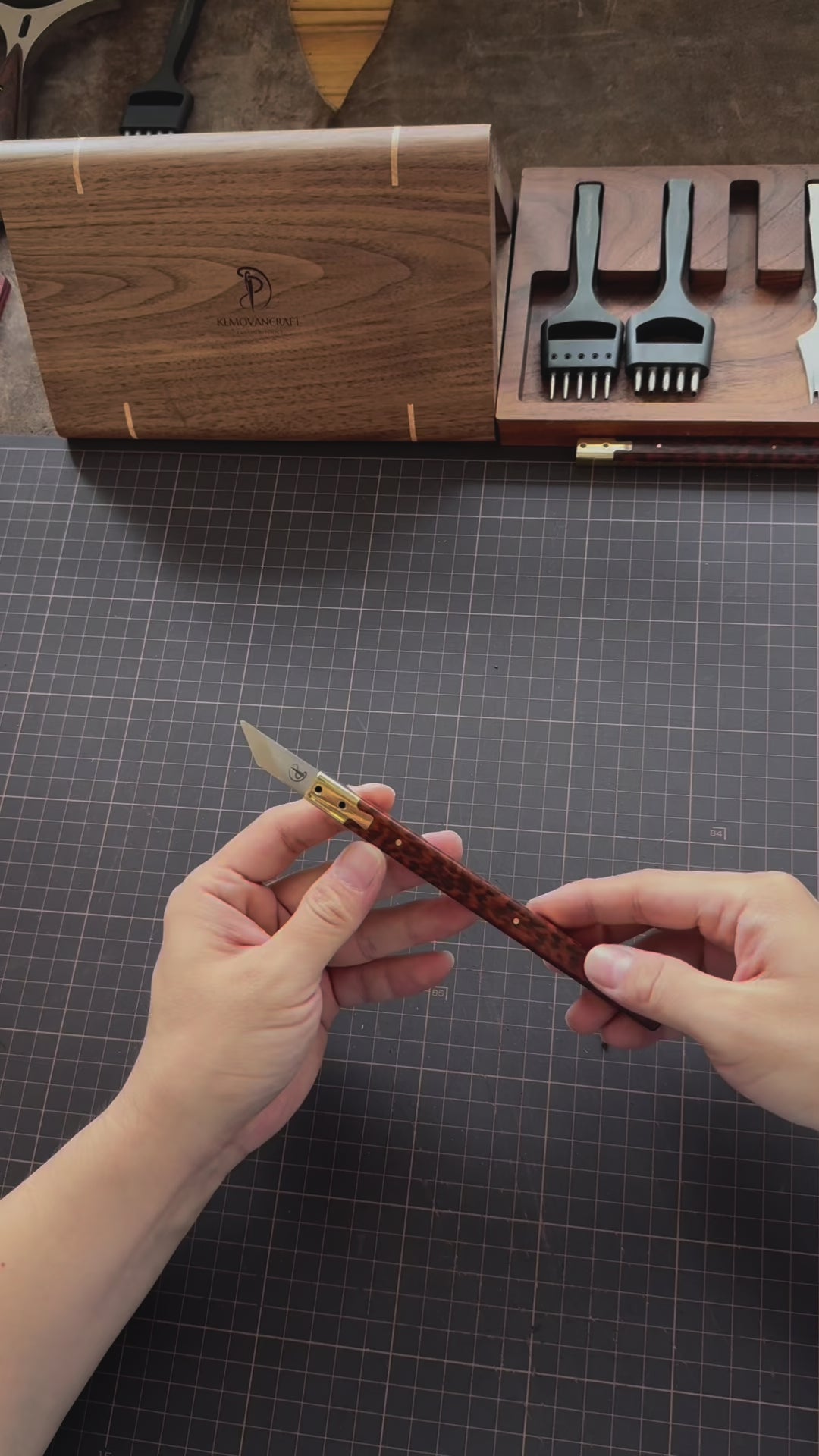 Leather Detachable Cutting Carving Knife -Leather Pattern