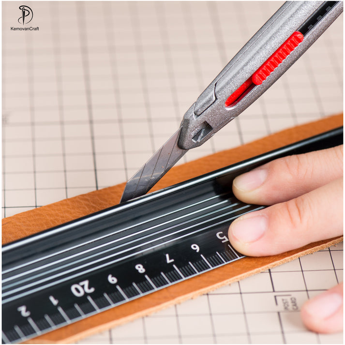 Leather Work Ruler Leather Craft Scale Ruler Anti-cutting Hand Ruler Leather Measuring ...